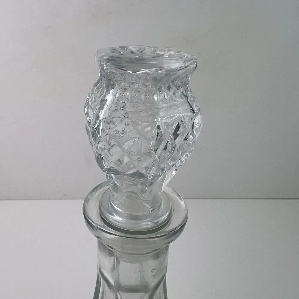 Wexford by Anchor Hocking Glass Ships Decanter 12” Clear Cut Diamond Pattern